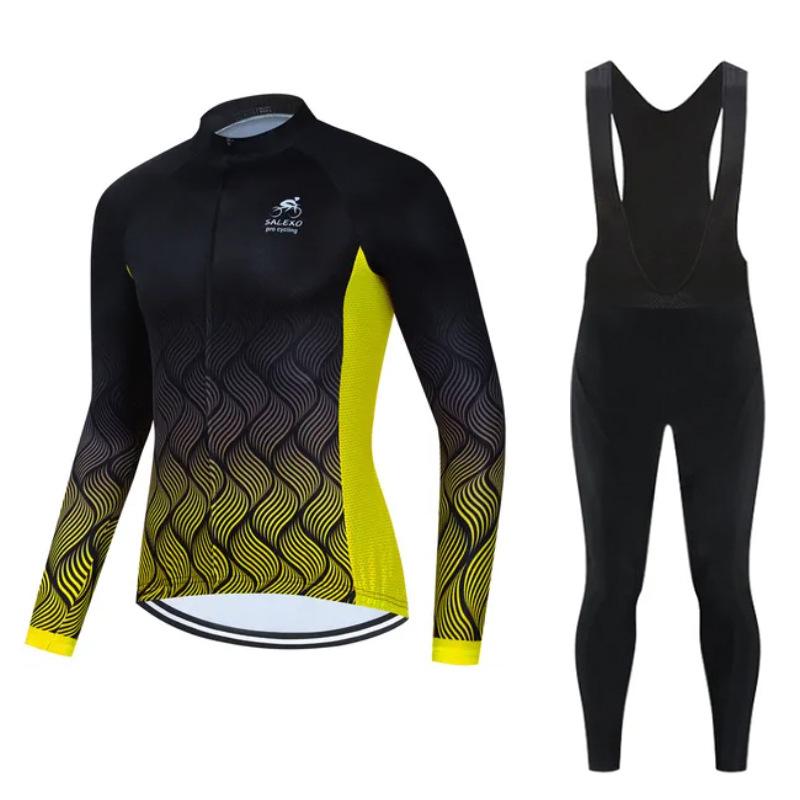 2026 Autumn Velvet Thin Cycling Suit Cycling Suit Bicycle Spring and Women's Long-sleeved Suit Quick-drying Breathable Sunscreen Overalls Trousers
