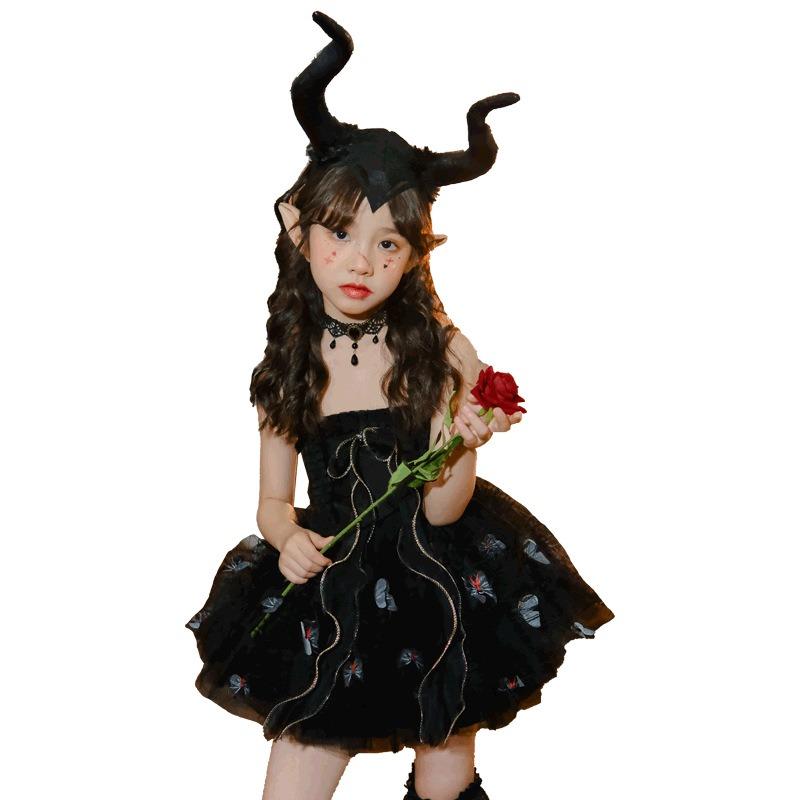 Halloween children's costume catwalk children's costume ghost bride girl witch butterfly elf dress