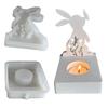 Easter Rabbit Silicone Mold Candlestick Resin Mold Heart Rabbit Holder Silicone Mold DIY Candlestick Casting Mold