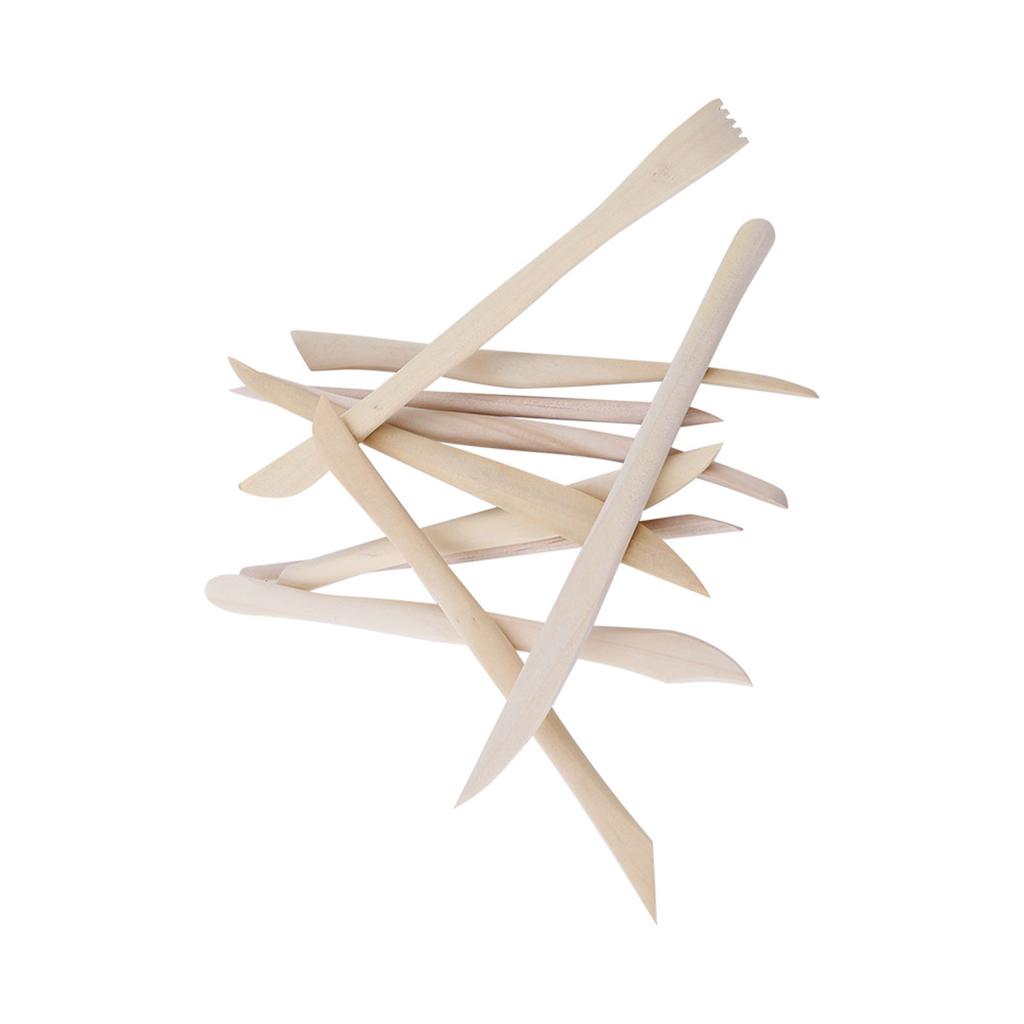 10 pcs DIY Wood Wooden Clay Modeling Tools Set Polymer Clay Sculpting Tools