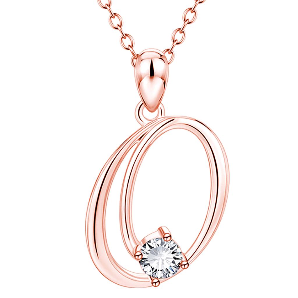 Fashion Alphabet Letter Pendant Necklace with Embedded Crystals Elegant Initial Charm Jewelry for Daily Wear and Special Occasions