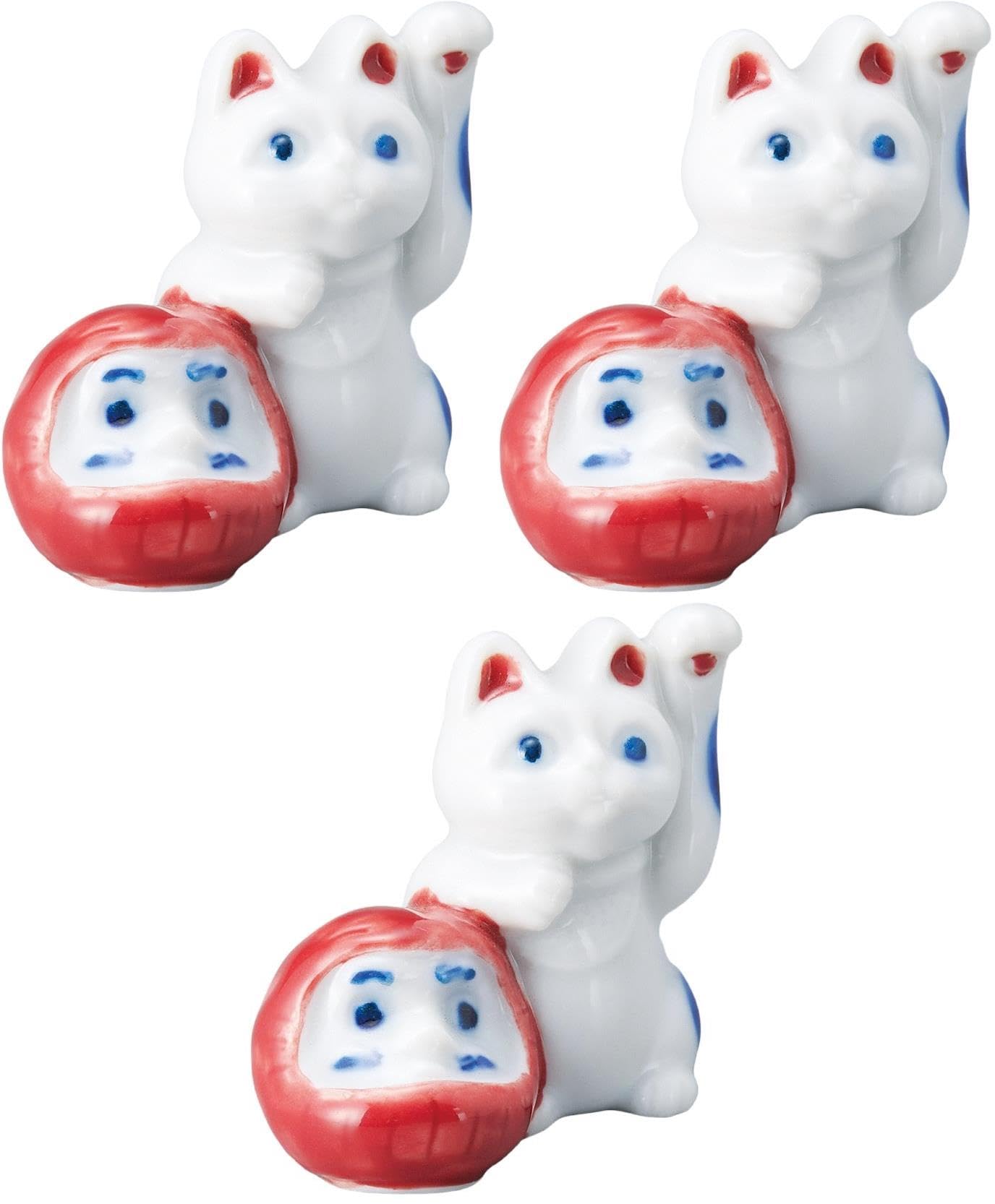 

Set of 3 Chopstick Rests Maneki Neko Daruma Chopstick Rests - [4x4cm]