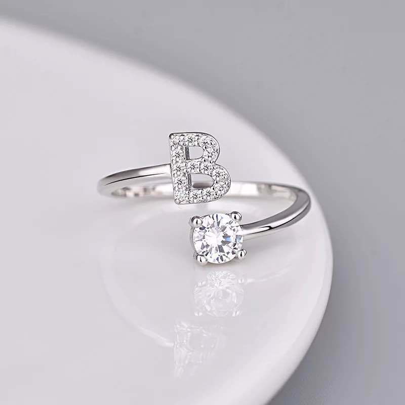 26 englische Buchstaben offene Fingerringe AZ Initialen Name Alphabet weiblich kreativer Ring Mode Hochzeit Schmuck Geschenke