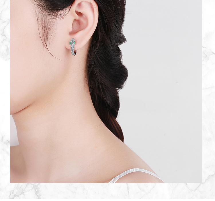 Europäisch-Amerikanische Luxus Diamant Ohrklemmen in Schlangenform