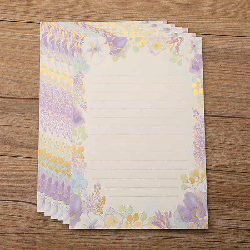 Elegantní hlavičkový papír A5 v čínském stylu se starobylou horkou ražbou, 8 barevných popisovatelných listů