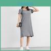 Plus Size Women's Summer Modal Short Sleeve Long T-shirt Casual Dress For Effortless Style