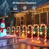 Solar Candy Cane Lights 8-Mode 1200mAh Waterproof Solar Candy Cane Lights Christmas Decor for Pathway Patio Yard Backyard Porch