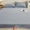 1 PC Waterproof Bedcover Fitted Sheet Bed Mattress Cover Thickened Quilted Soft Comfortable Breathable Solid Color Bedding Mattress Cover