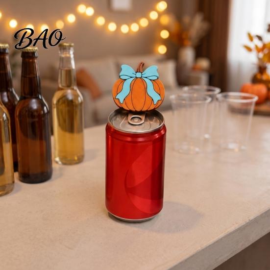 Anti Slip Soda Opener Halloween Theme Bottle Opener, Bow Ghost And Pumpkin Pattern Beer Durable Manual Openers 3D Print Decorative for Kitchen