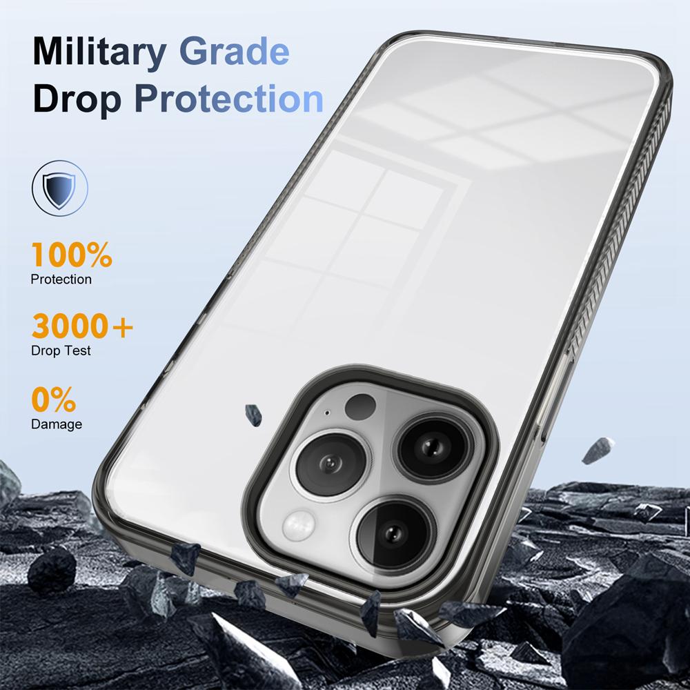 KEYSION Transparent Case for iPhone 12 Pro Max Soft TPU+PC Anti-slip HD Clear Shockproof Phone Cover for iPhone 11 Pro Max