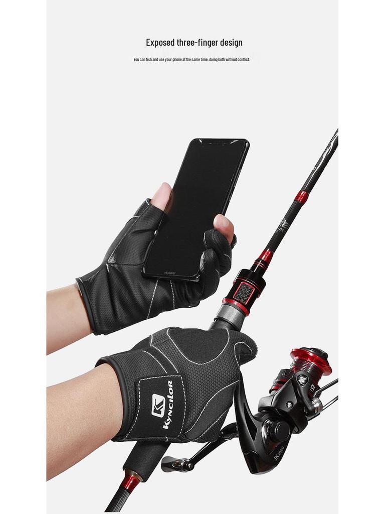 Outdoor Non-Slip Wear-Resistant Three-Finger Fishing Gloves - Unisex Sports & Cycling