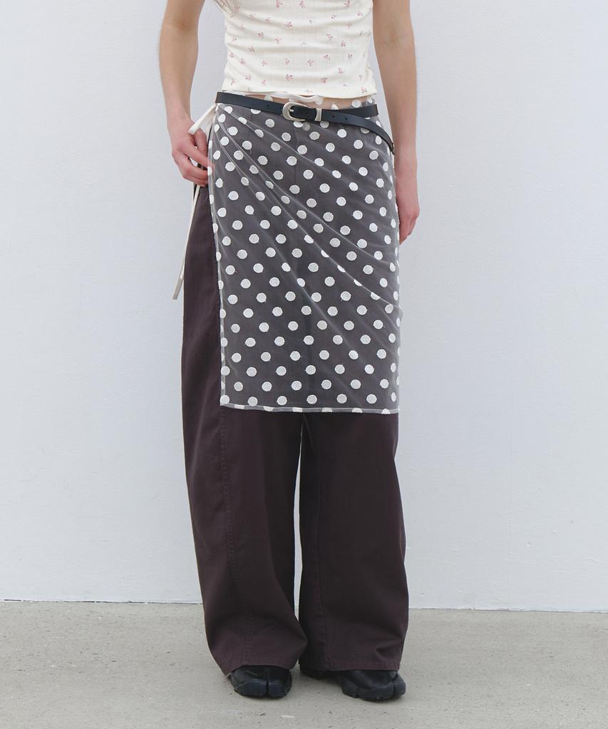 Cluny Dot Patten Wrap Skirt - White
