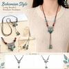 Long Pendant Necklace for Women Handmade Beaded Cord Necklace with Geometric and Bead Accents for Daily Wear