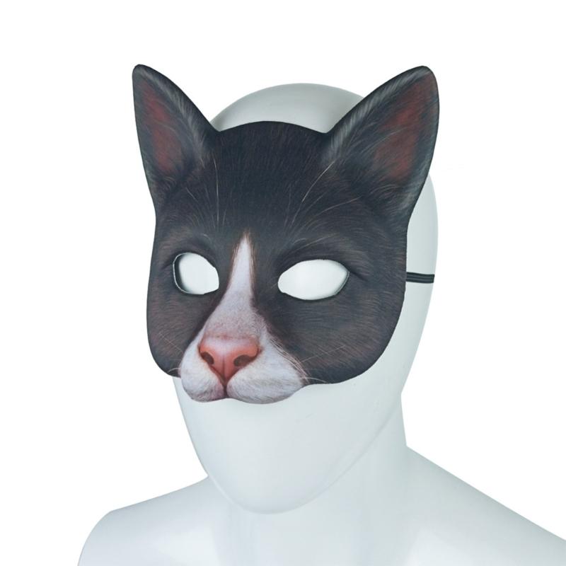 Máscara Facial Realista de Gato Animal Textura EVA Asegurando Comodidad Adecuada para Halloween Carnavales Fiestas de Disfraces