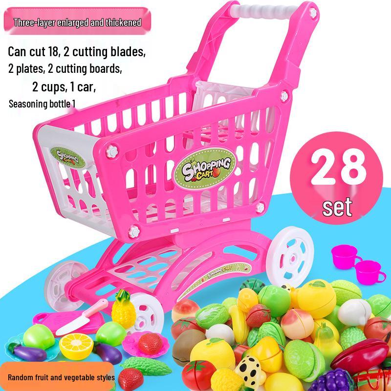 Kids' Shopping Cart Toy Set with Fruit Cutting (Multiple Sizes)