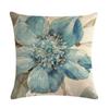 Vintage Pillowcase Printed Flower Linen Square Soft Pillow Case Sofa Seat Living Room Home Decor Cushion Cover 45*45Cm