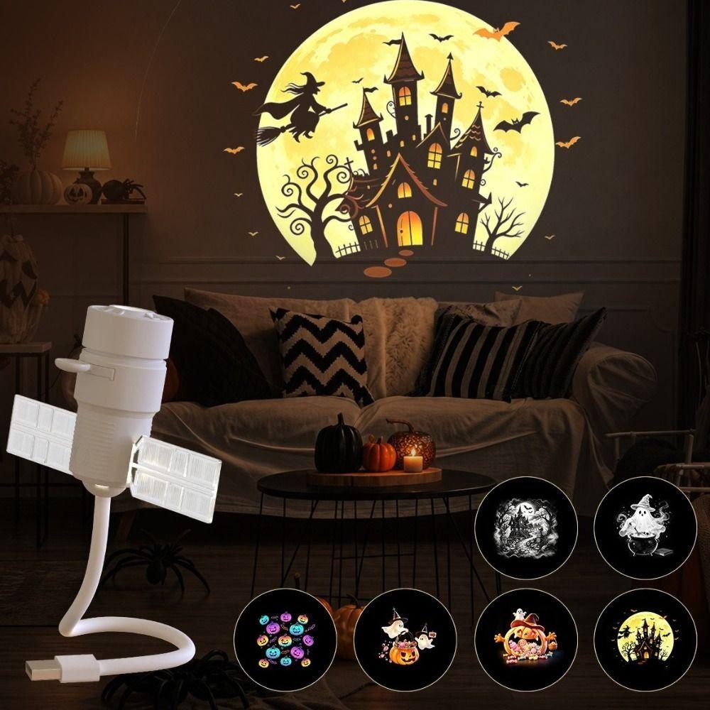 Dual Mode Starry Sky Projection Night Light USB Direct Plug Witch Projection Lamp Holiday Gift