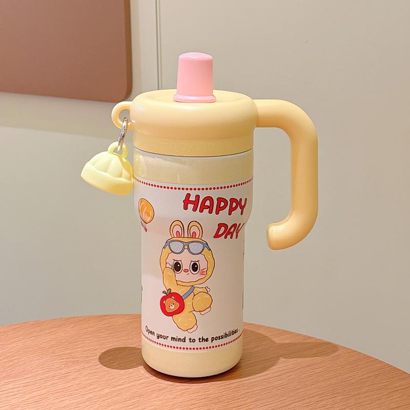 316 Cute Cartoon Kitten Bingba Cup Outdoor Portable Large-capacity Thermos Cup High-value Girl Straw Cup