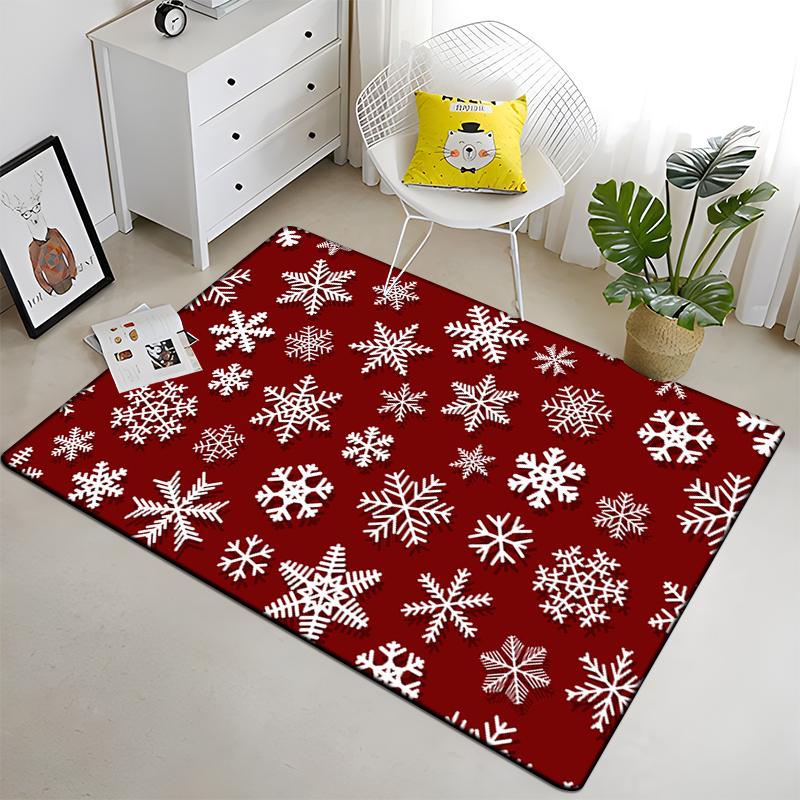 Snowflake Christmas Gift Afire In Winter Printed Carpet for Living Room Large Area Rug Soft Mat E-sports Chair Carpets Alfombra