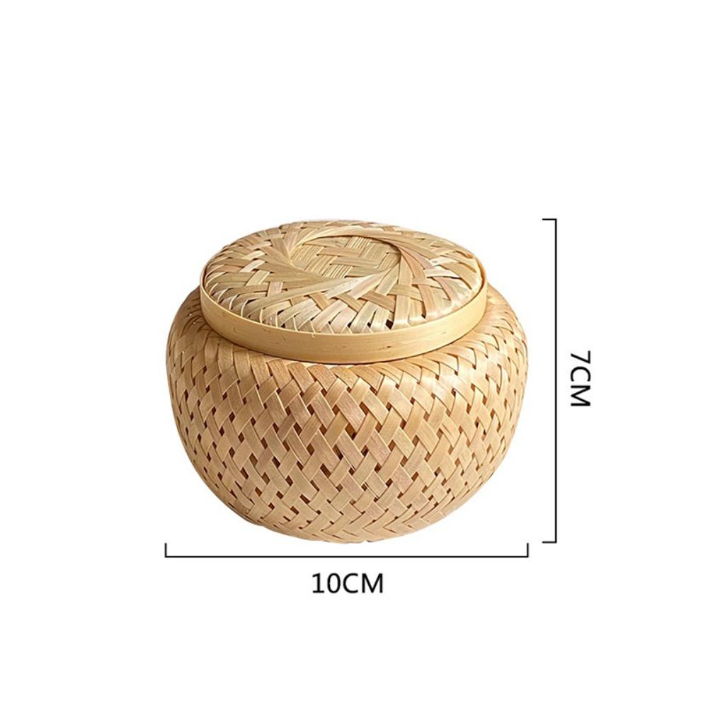 Desktop Ornament Bamboo Storage Basket Fruit Dried Fruit Snack Woven Basket Cute Tea Basket