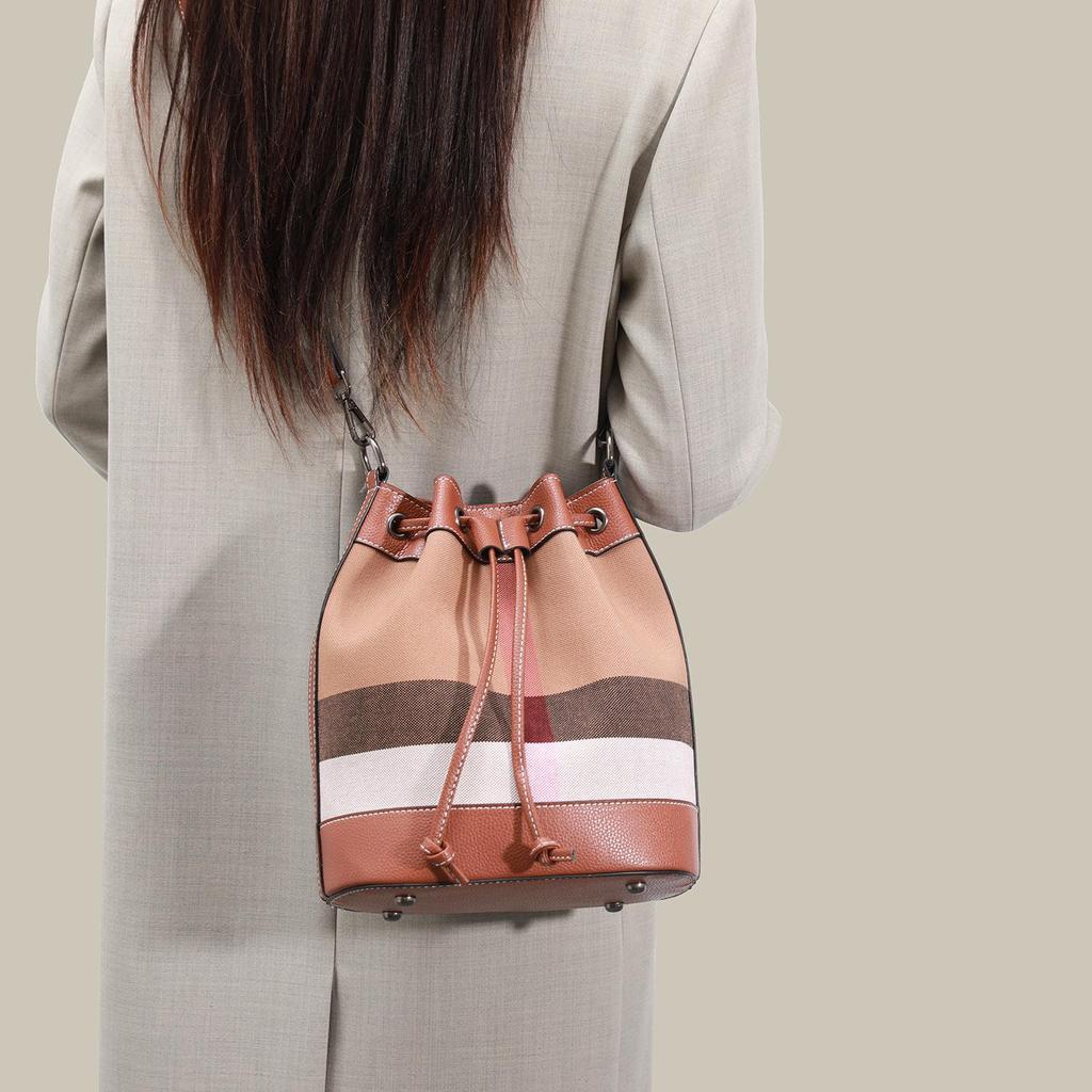 Damen Retro Colorblock Eimer Tasche - Vielseitige Umhänge- & Schultertasche für Arbeit & Pendeln (2026)