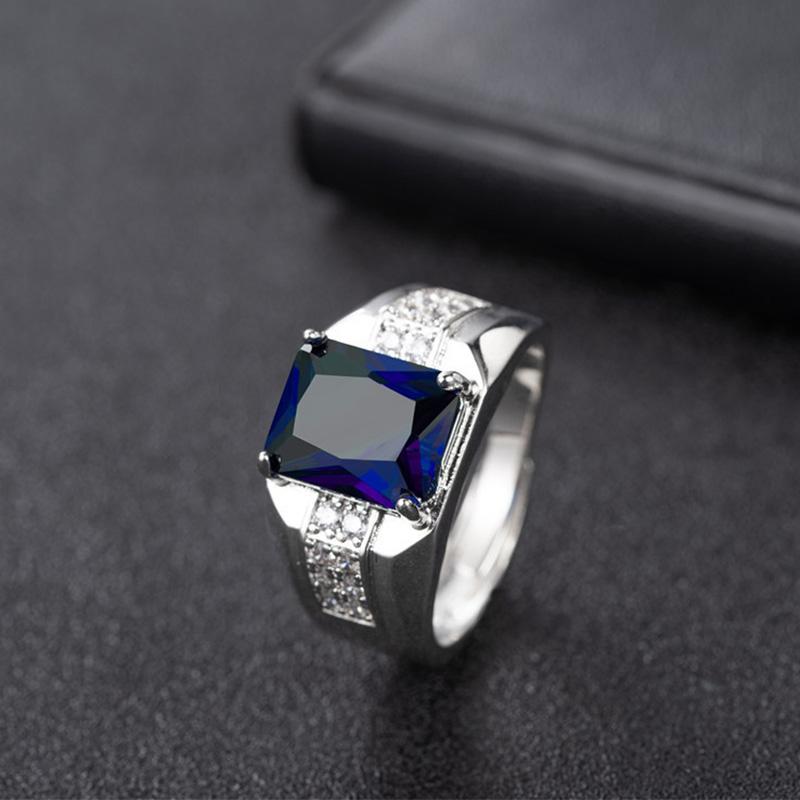 

Ретро Зеленое Синее Хрустальное Кольцо со Стразами для Мужчин Классическое Готическое Регулируемое Открытое Кольцо Модные Аксессуары Дизайнерский Циркон Подарок 7-10