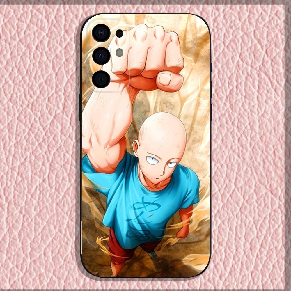 One P-Punch Man Saitama Phone Case For Samsung S25,S24,S21,S22,S23,S30,Ultra,S20,Plus,Fe,Lite,Note,10,9,5G Black Cover