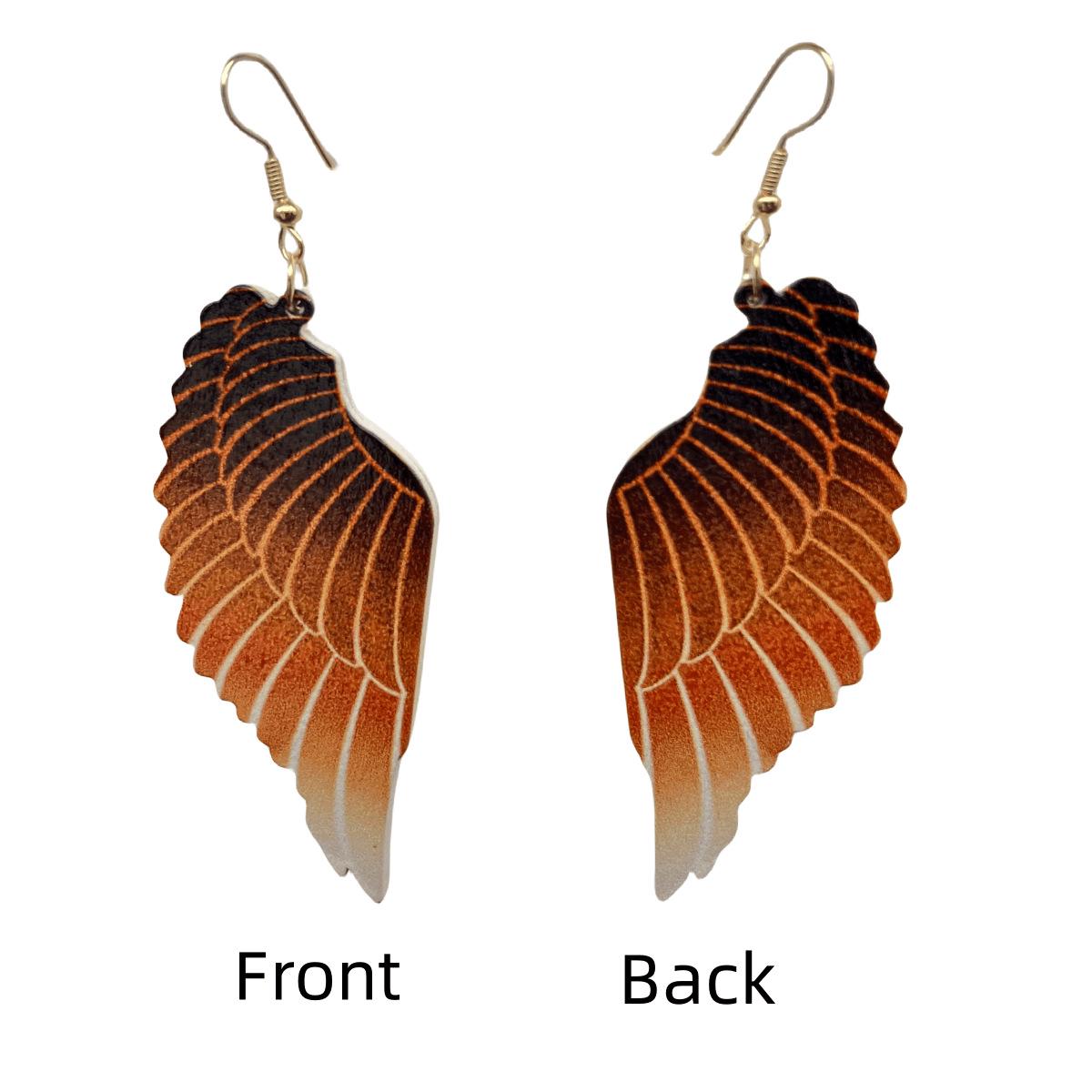 Vintage Cross Japanese-Korean Wing Gradient Long Dangle Earrings