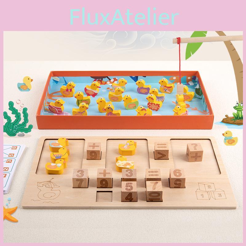 Duck Wooden Magnetic Catching Toy For Kids Learning Arithmetic And Colors Gift