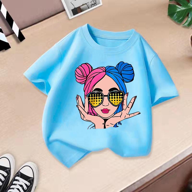 Kid T Shirt Cool Girl Printed Children T-shirt Kids 100% Cotton Clothes 2-13Y T-shirt Top Boys Girls Baby Tee