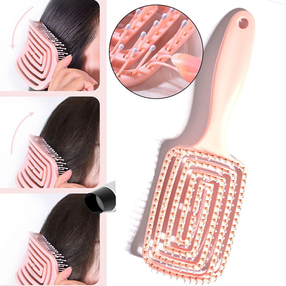 Soft Pins Massage Comb Flexible Curly Hairbrush Anti-static Hair Brush