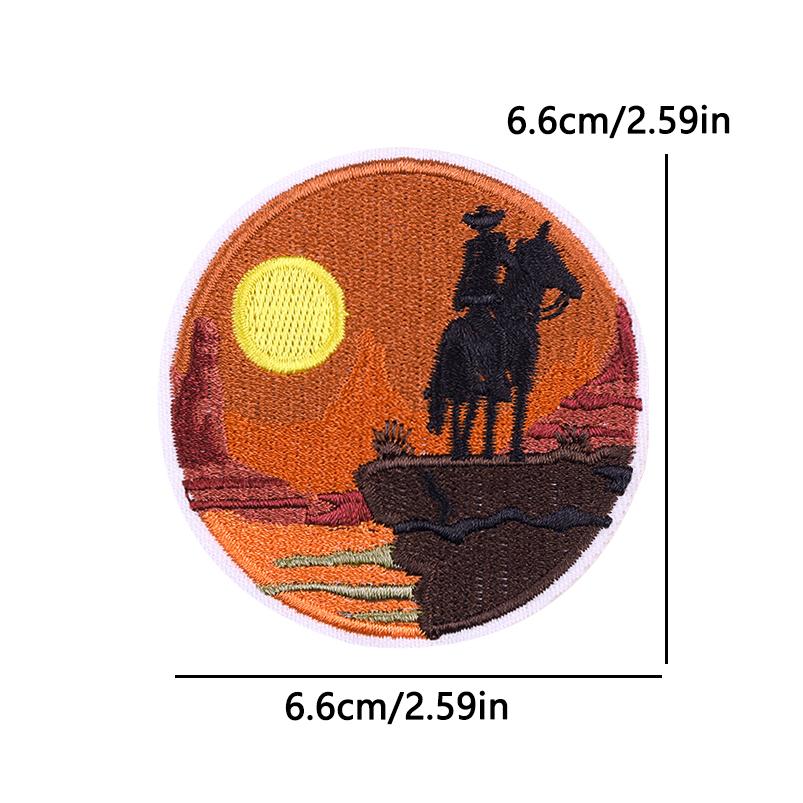 West Cowboys Iron On Patches For Clothing thermoadhesive Patches For Clothes Mushroom Embroidery Patches For Hat/Jeans DIY Badge