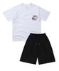 PAPERBOY [Set] Usa Vintage Short Sleeve Half Pants Set-White