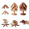 Wood Tree Design Cup Stand Wooden Trivets Anti Scald Heat Resistant Table Mat Decorative Coaster Placemats Pot