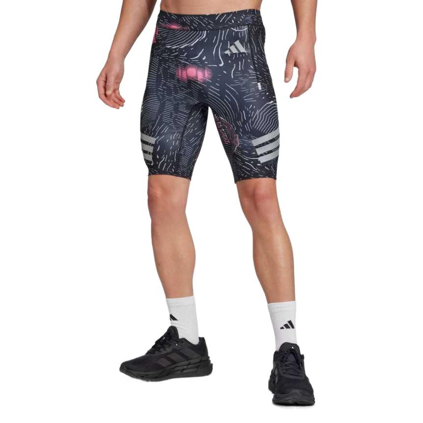 

Adidas Climacool Break The Norm All Over Print Striped Running Compression Shorts Men Shorts Black JC7386 XS
