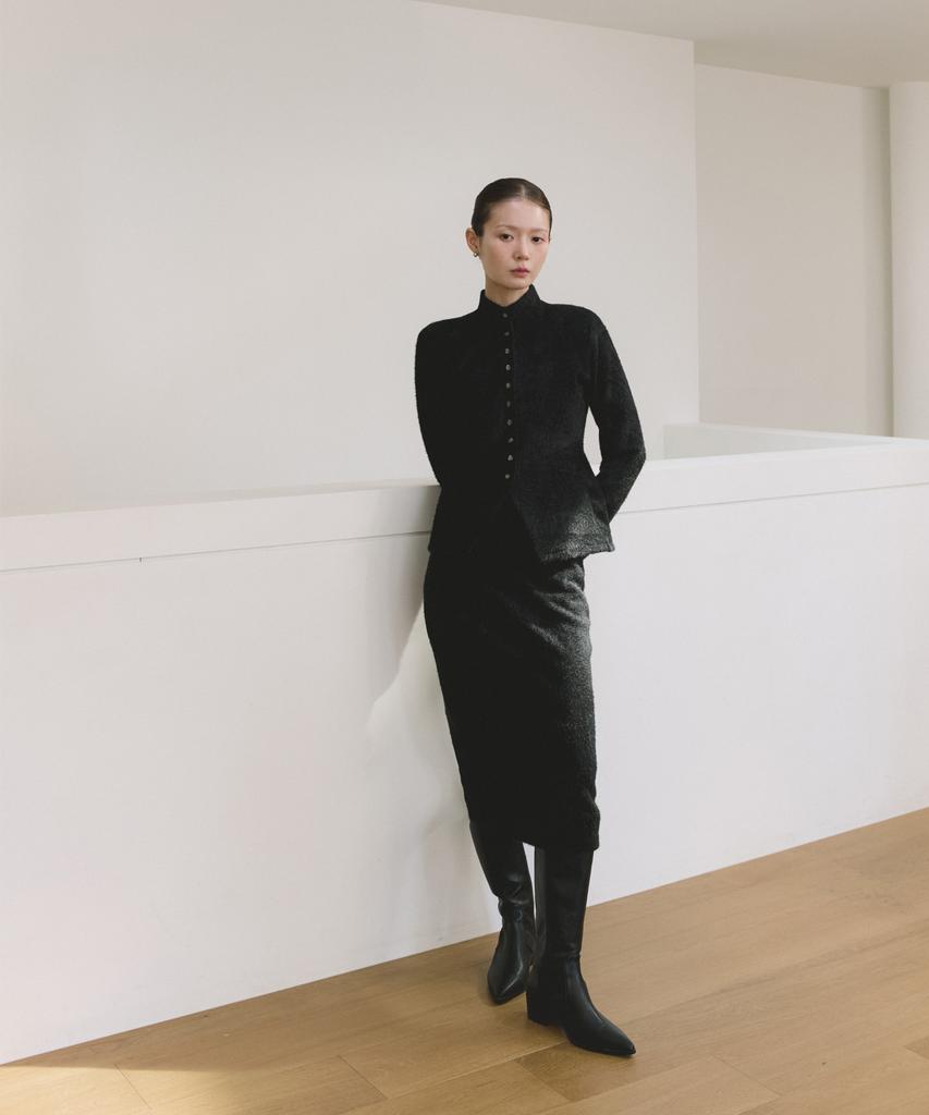 REORG Coc Puppy Back Slit Skirt Black