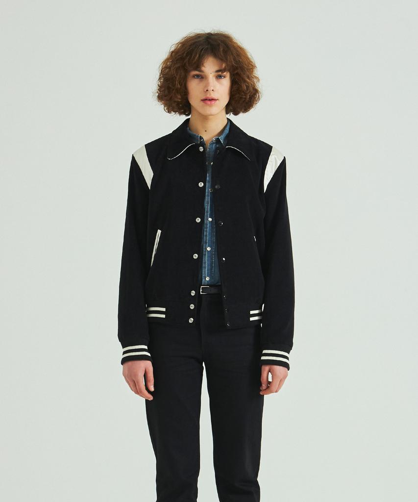 Rollingstudios Corduroy Varsity Jacket Black