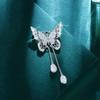 Zinc Zinc Alloy For Women Girl Drop Cubic Zircon Tassel Butterfly Jewelry Brooches Pin Corsage Accessories