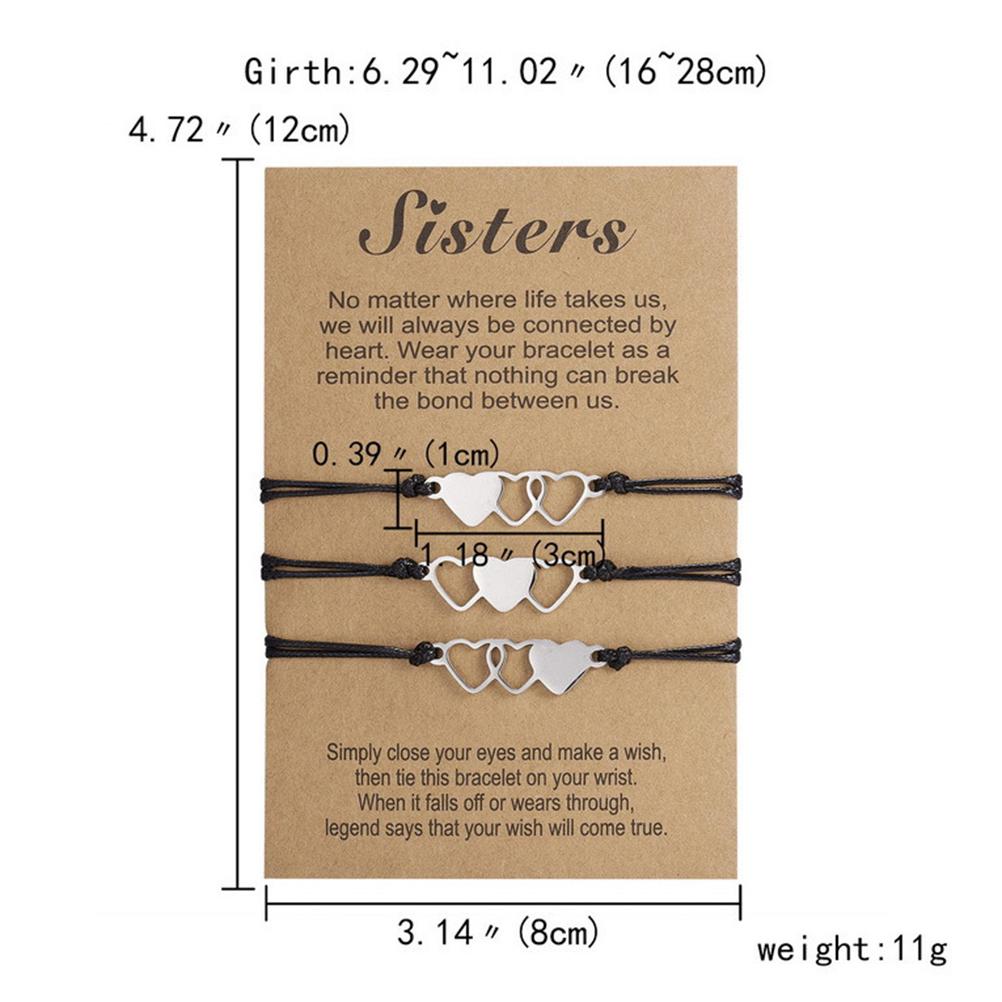 Friendship Bracelets Gifts Friendship Heart Long Distance Sister Friend Bracelet Gift for Girls Women Daughter Birthday