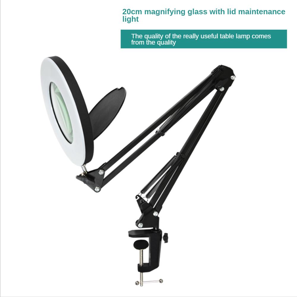 2024 NEW 200MM Diam 120 LED 8X Magnifying Glass for Reading Soldering station phone with LED light stand Illuminated magnifier