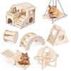 Kæledyr Hamster Træ Gyngespil til Lille Kæledyr Egern Guld Bjørn Marsvin Kæledyr Bur Tilbehør Papegøje Vippe Træ Bro Legetøj