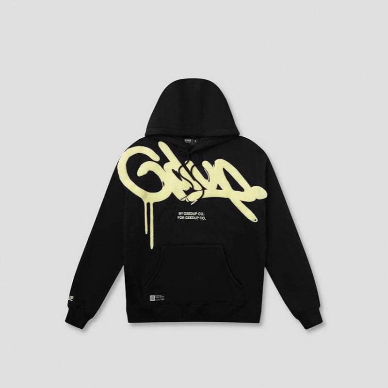 Felpa con Ricamo Lettere Retrò GEEDUP da Uomo - Felpa Casual Streetwear Vestibilità Larga per Adolescenti Autunno 2025