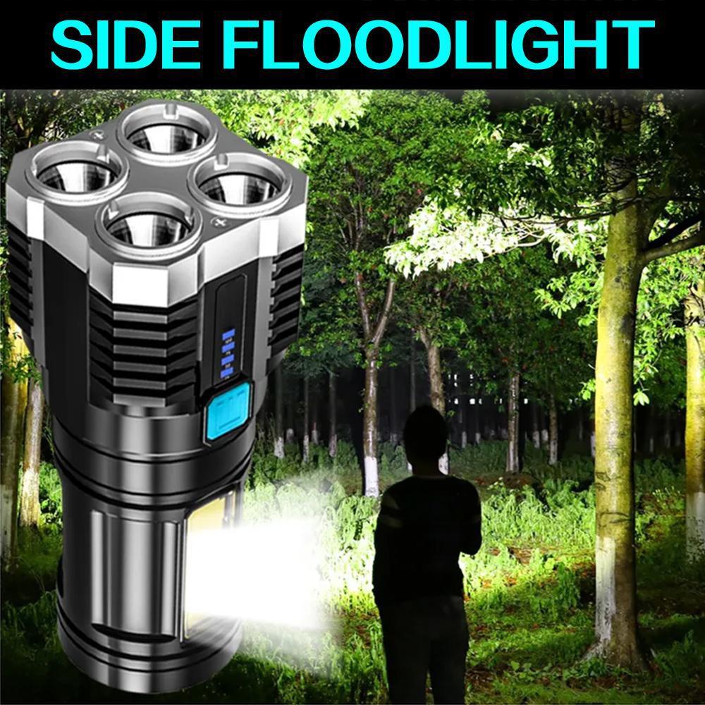 LED Flashlight COB USB Recharge Bright Waterproof for Outdoor Hunting