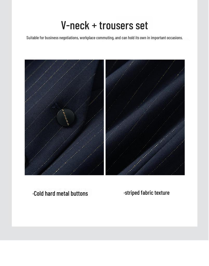 Old Money Chic: Damen Entspannter Anzug Weste & Weitbeinige Hose Set