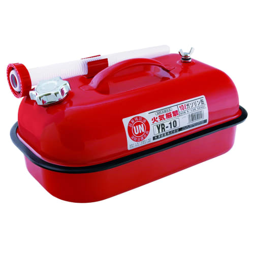 YAZAWA (Yazawa Industries) Portable Gasoline Can, Horizontal Type, 10L, Fire Prevention Law Compliant, YR10