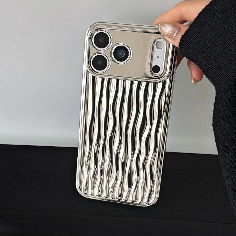 Stříbrný papírový obal na telefon Tin Paper pro iphone 17 16 15 14 13 11 12 Pro Max X XS Max XR Vlnky Vodotěsný Měkký kryt