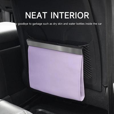 Auto Trash Bag For Car Foldable Car Front Seat Garbage Bin With LED Light Magnet Closure Design Car Trash Can Leakproof Car