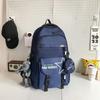 Schoolbag Japanese ins Tooling Style School Bag Male Large Capacity Junior High School Student Backpack Cool College Student Couple Backpack