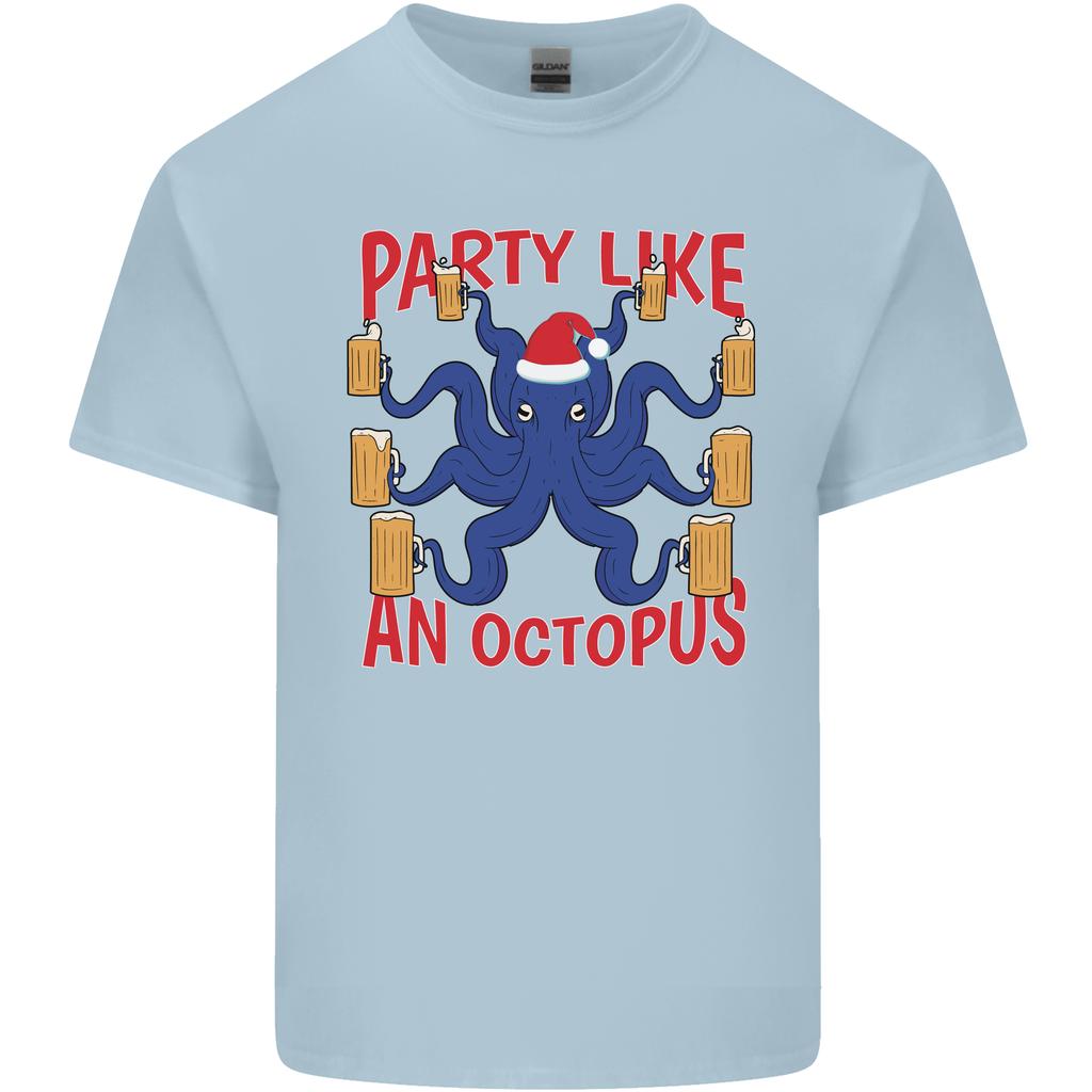 Beer Party Octopus Christmas Scuba Diving Unisexs Light Cotton TShirt