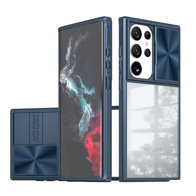 Kryt pro Samsung Galaxy S23 Ultra /S23 Plus /S23 s posuvným krytem kamery pro ochranu objektivu 360° plné pokrytí akrylový kryt